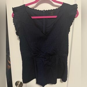 J. Crew Navy Peplum Blouse